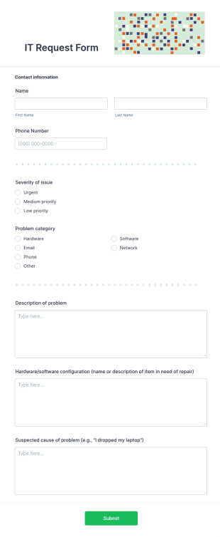 IT Request Form Template