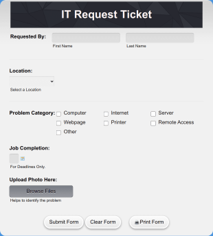 IT Request Ticket Form Template