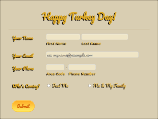 It's Turkey Day! Form Template