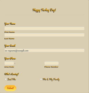 It's Turkey Day! Form Template