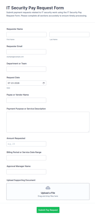 IT Security Pay Request Form Template