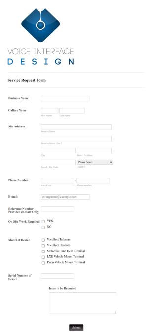 IT Service Request Form Template
