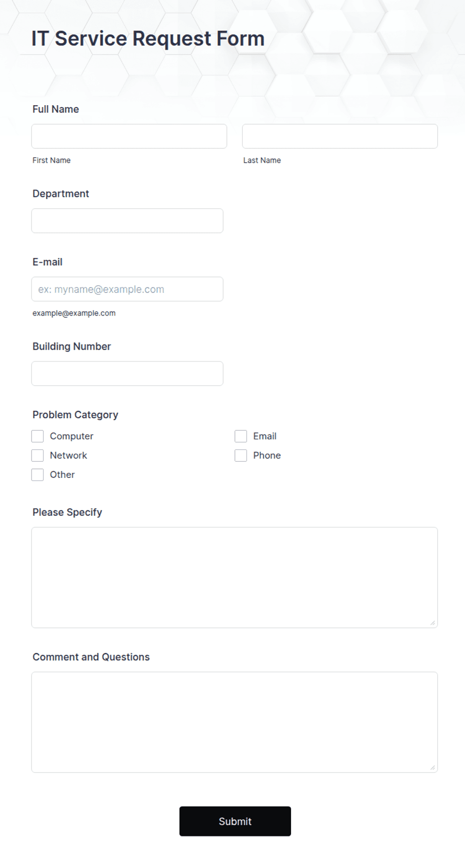 IT Service Request Form Template | Jotform