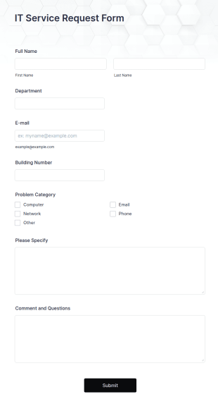 IT Service Request Form Template