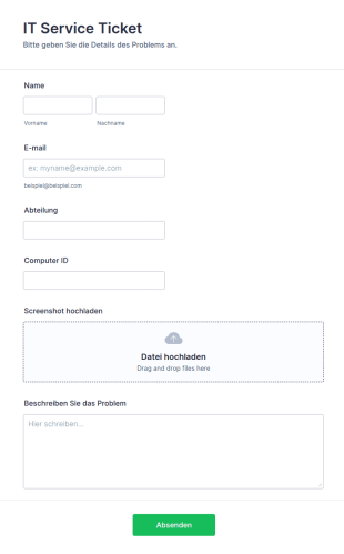 IT Service Ticket Formular