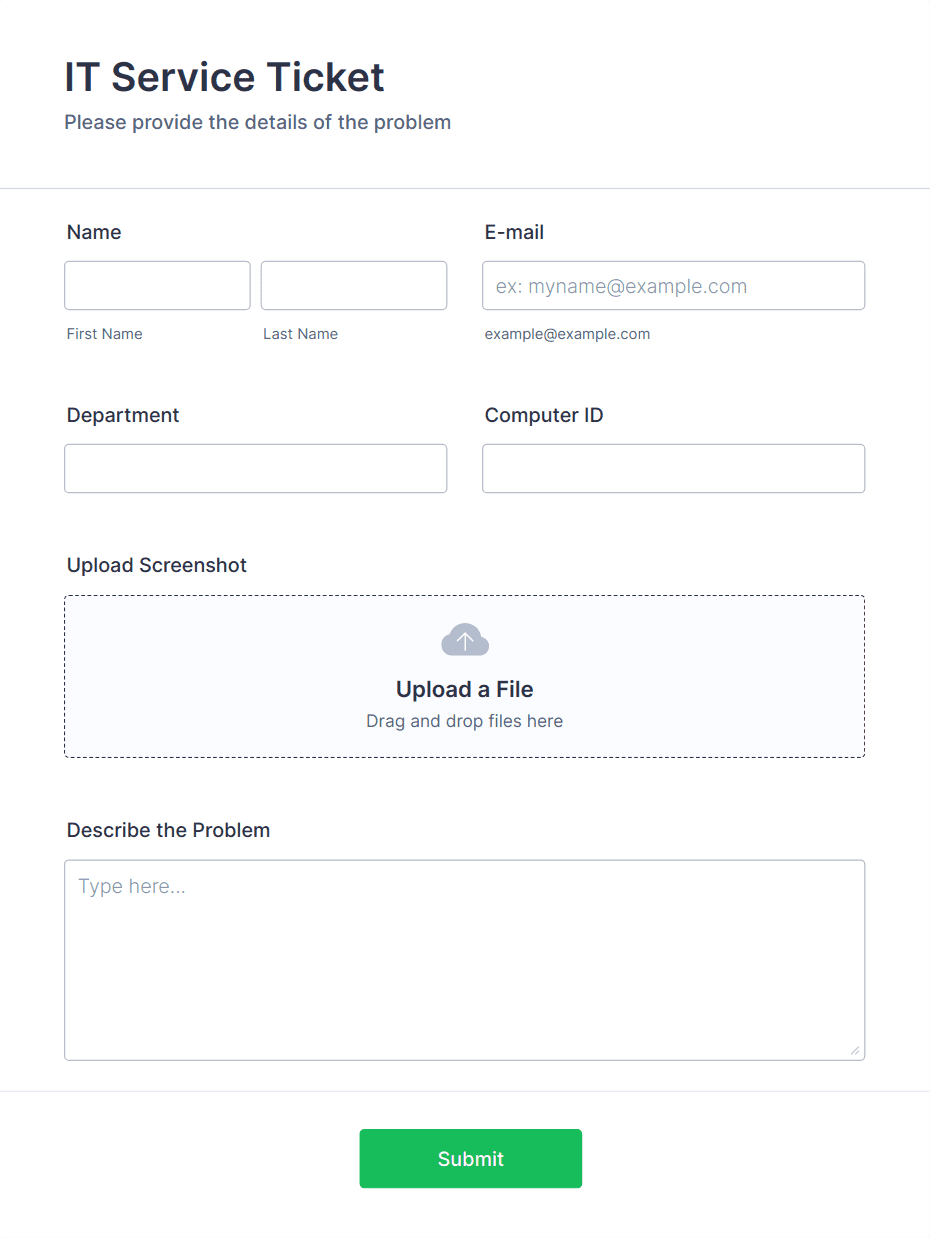 IT Service Ticket Form Template | Jotform