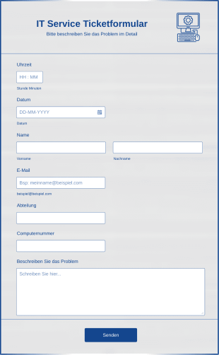 IT Service Ticketformular Form Template