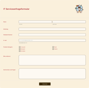 IT Serviceanfrageformular Form Template