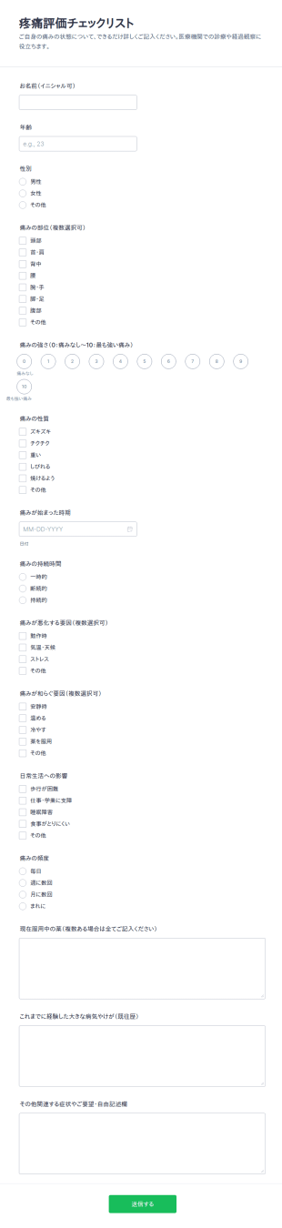 痛み評価スケール調査