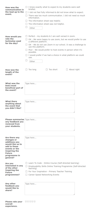 ITFI Evaluation Form  Form Template