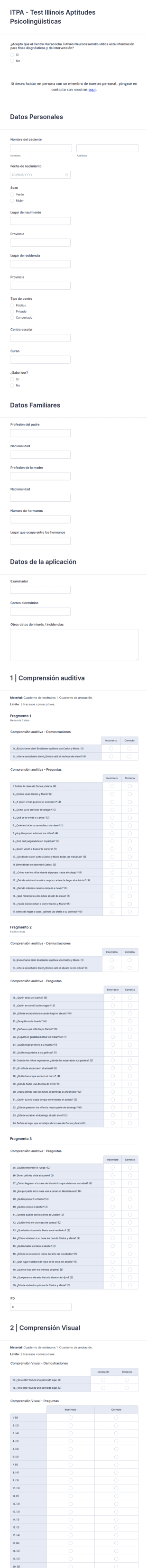 ITPA | Test Illinois Aptitudes Psicolingüísticas