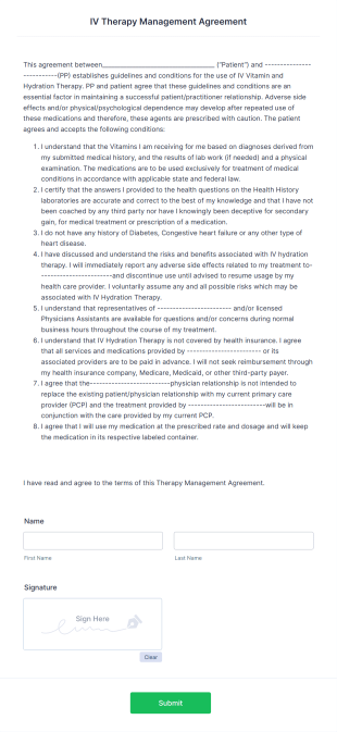 IV Therapy Consent Form Template