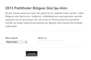 İzcilik İşe Alım Form Şablonu