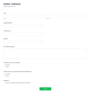 Jaa Suosittelu Lomake Form Template
