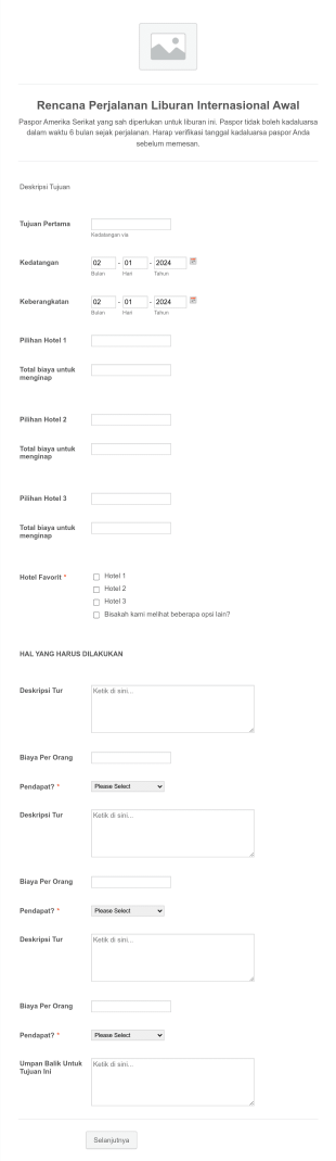 Jadwal Liburan Awal Form Template