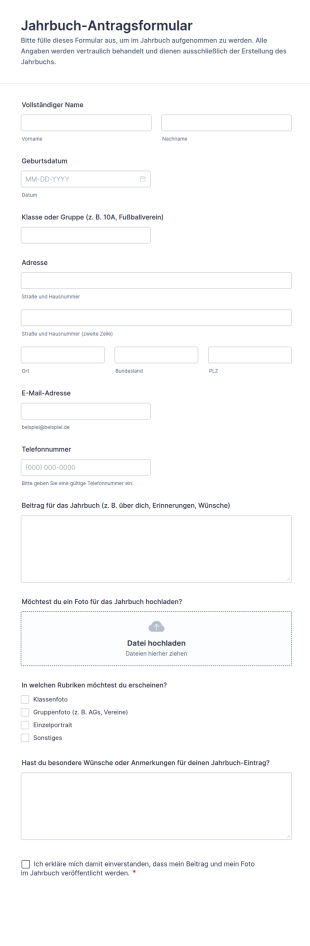 Jahrbuch Antragsformular
