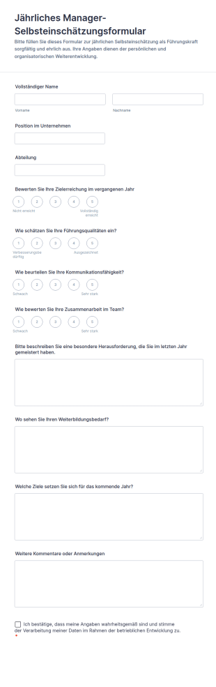 Jährliches Manager Selbsteinschätzungsformular