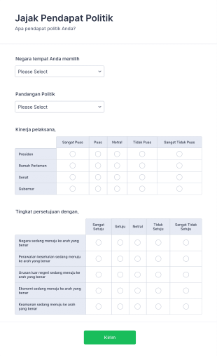 Jajak Pendapat Politik Form Template