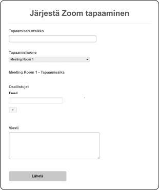 Järjestä Zoom Tapaaminen Form Template