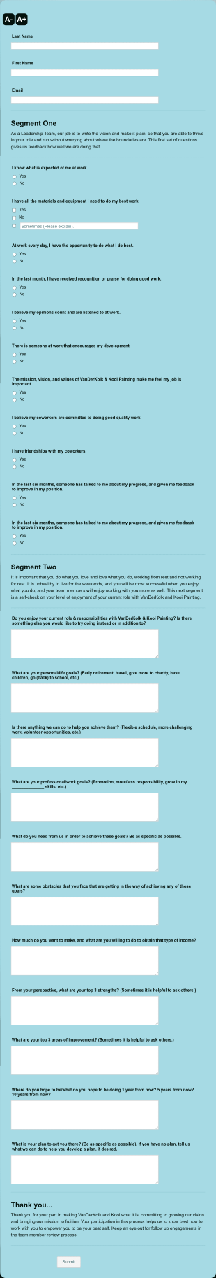 JCG Step One Review Goal Builder Form Template