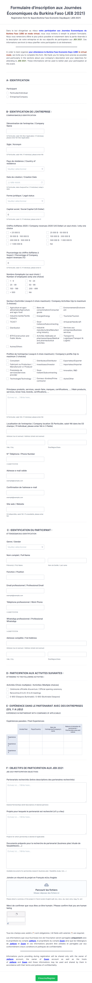 JEB Virtuelles 2021 Form Template