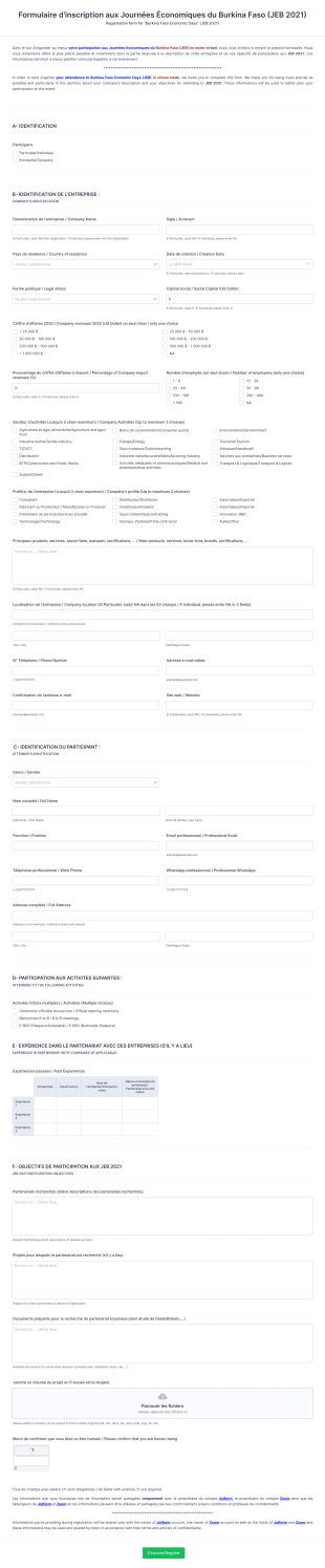 JEB Virtuelles 2021 Form Template