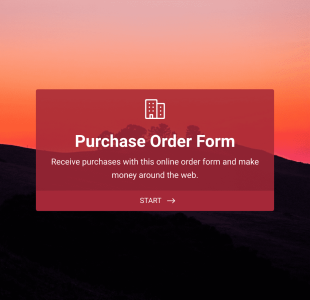 제품 구매 주문 양식 Form Template