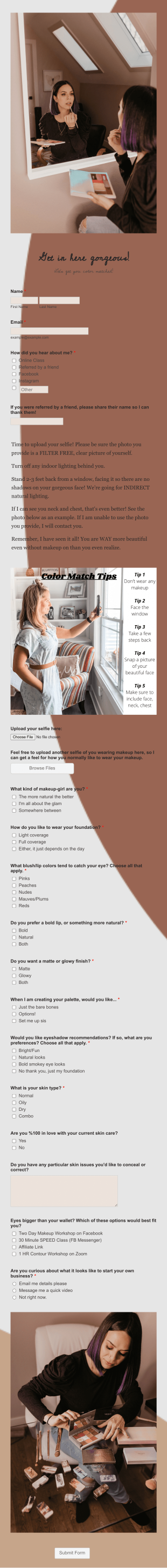 Jessica's Color Match Form Template