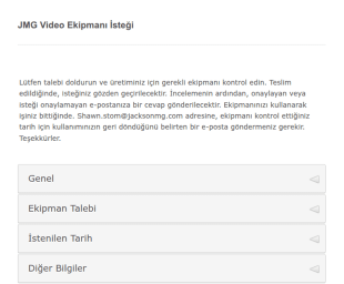 Jmg Video Ekipmani Istegi Form Şablonu