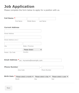Application For Appointment Form Template