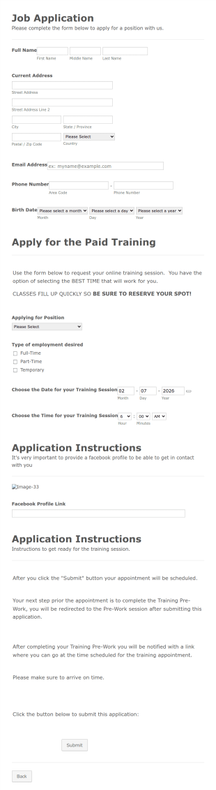Application For Appointment Form Template
