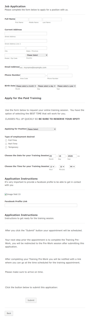 Application For Appointment Form Template