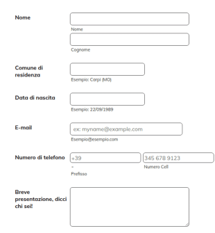 Job Application Form In Italian