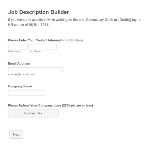 Job Description Builder Tool From Jay Inc Form Template
