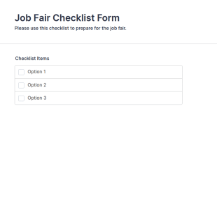 Job Fair Checklist Form Template