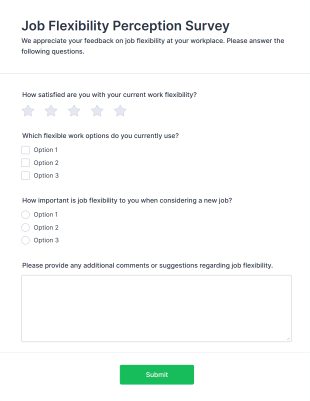 Job Flexibility Perception Survey Form Template