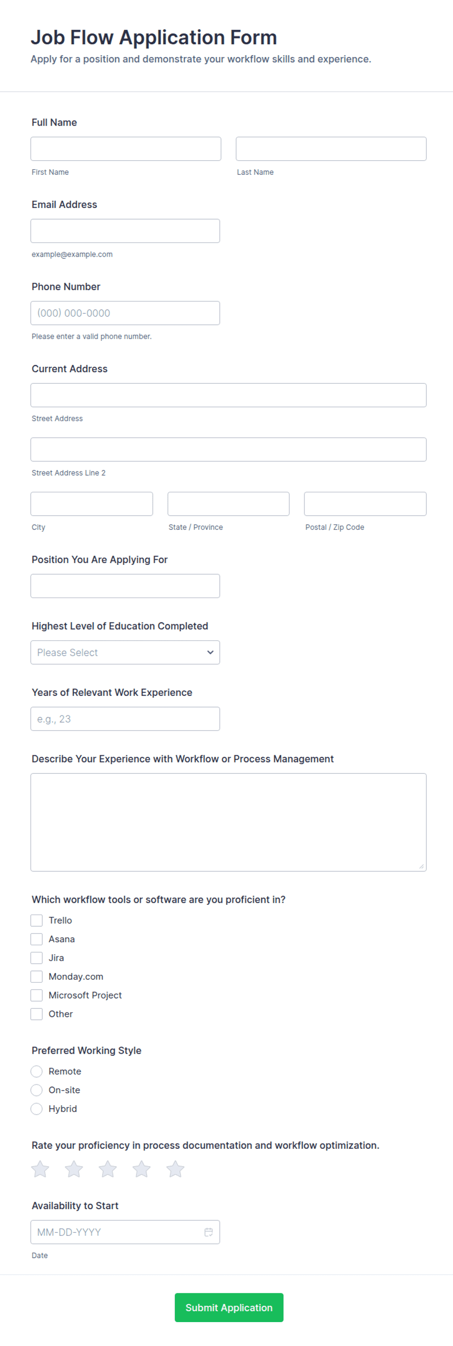 Job Router Form Job Flow Application Form Template | Jotform