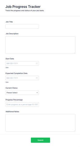 Job Progress Tracker Form Template
