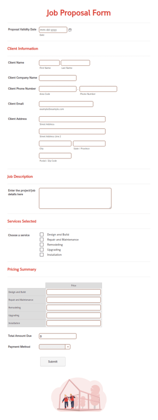 Job Proposal Form Template