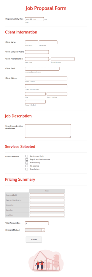 Job Proposal Form Template