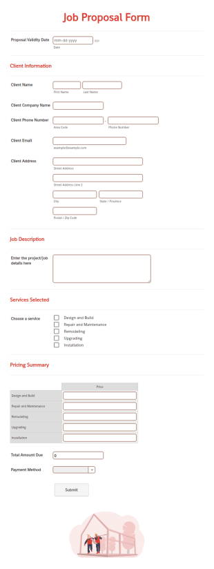 Job Proposal Form Template