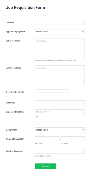 Job Requisition Form Template