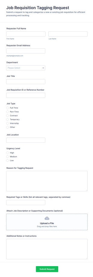 Job Requisition Tagging Request Form Template