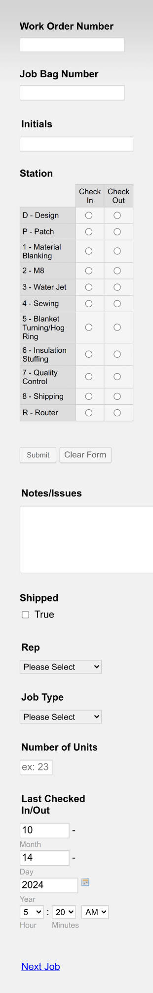 Job Tracking Form Template