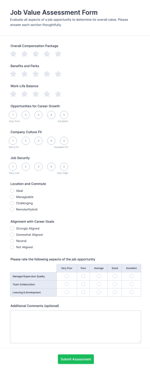 Job Value Assessment Form Template