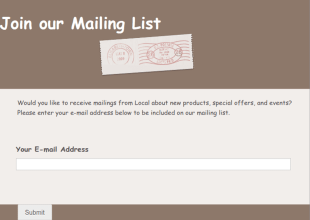 Mailing List Form Template