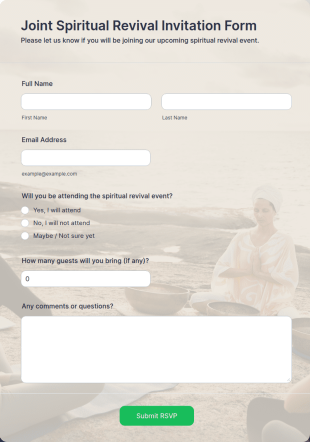 Joint Spiritual Revival Invitation Form Template