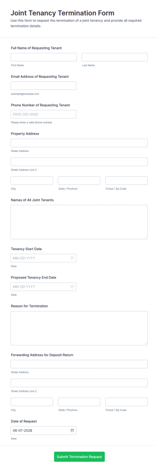 Joint Tenancy Termination Form Template