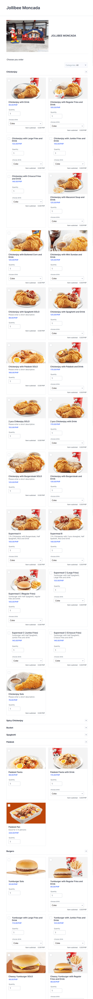 Philippines Fast Food Order Form Template