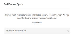 Jotform Quiz Form Template